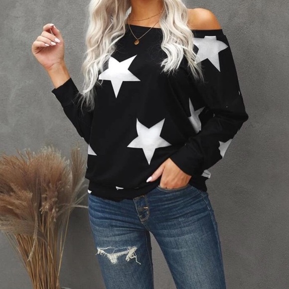 #4051 Asymmetrical Star Gaze Sweatshirt - Picture 1 of 17